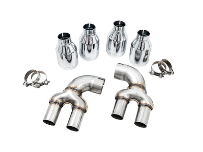 AWE Tuning OE To Quad Tip Conversion Kit With Chrome Silver Tip - 2019-2024 BMW M340i/M440i (G20) - STREETUNED