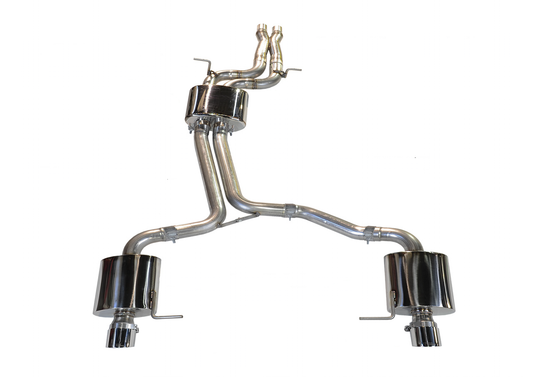 AWE Tuning Non-Resonated Exhaust System (Downpipe-Back) With Polished Silver Tips - 2009-2012 Audi 8R Q5 3.2L - STREETUNED