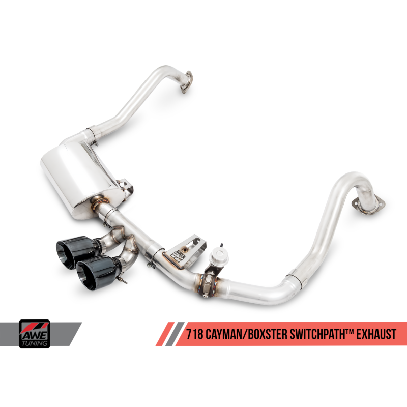 AWE Tuning SwitchPath Exhaust (PSE Only) with Chrome Silver Tips - 2017-2021 Porsche 718 Boxster/Cayman - STREETUNED