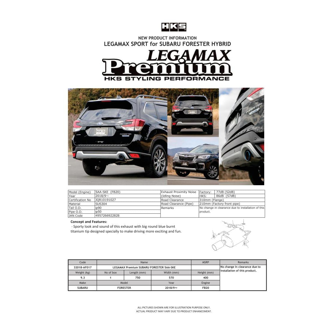 HKS Legamax Premium Exhaust System - 2018-2019 Subaru Forester