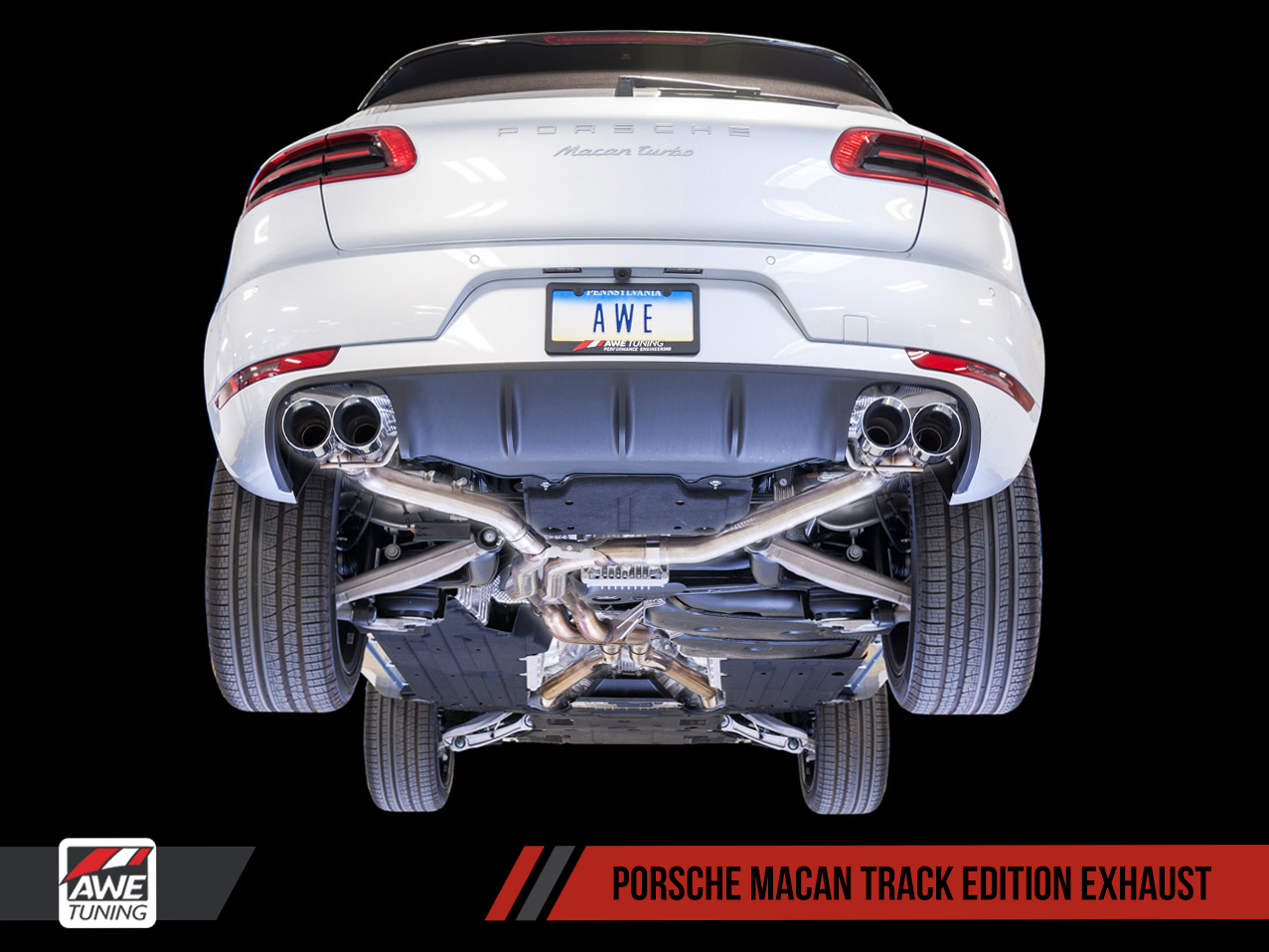 AWE Tuning Track Edition Exhaust System with Chrome Silver 102mm Tips - Porsche Macan S/GTS/Turbo - STREETUNED