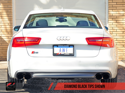 AWE Tuning Touring Edition Exhaust With Diamond Black Tips - 2013-2018 Audi C7 / C7.5 S6 4.0T - STREETUNED