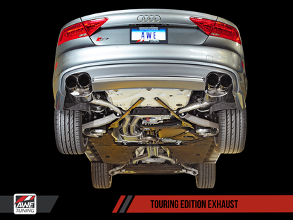 AWE Tuning Touring Edition Exhaust With Polished Silver Tips - 2013-2018 Audi C7 / C7.5 S7 4.0T - STREETUNED