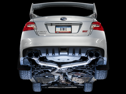 AWE Tuning Track Edition Exhaust with Chrome Silver Tips (102mm) - 2015-2021 Subaru WRX/STI VA/GV Sedan - STREETUNED