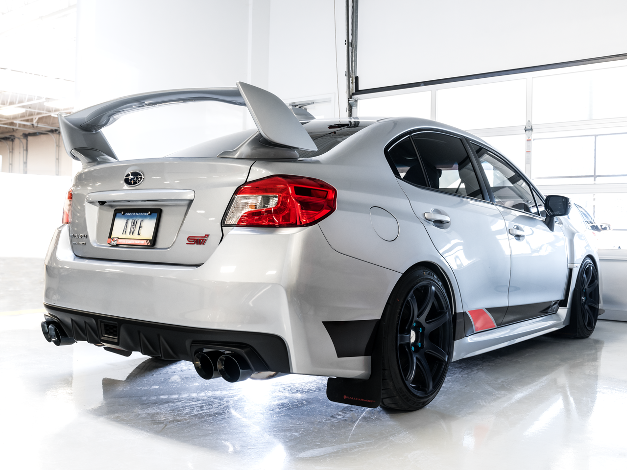 AWE Tuning Track Edition Exhaust with Diamond Black Tips (102mm) - 2015-2021 Subaru WRX/STI VA/GV Sedan - STREETUNED