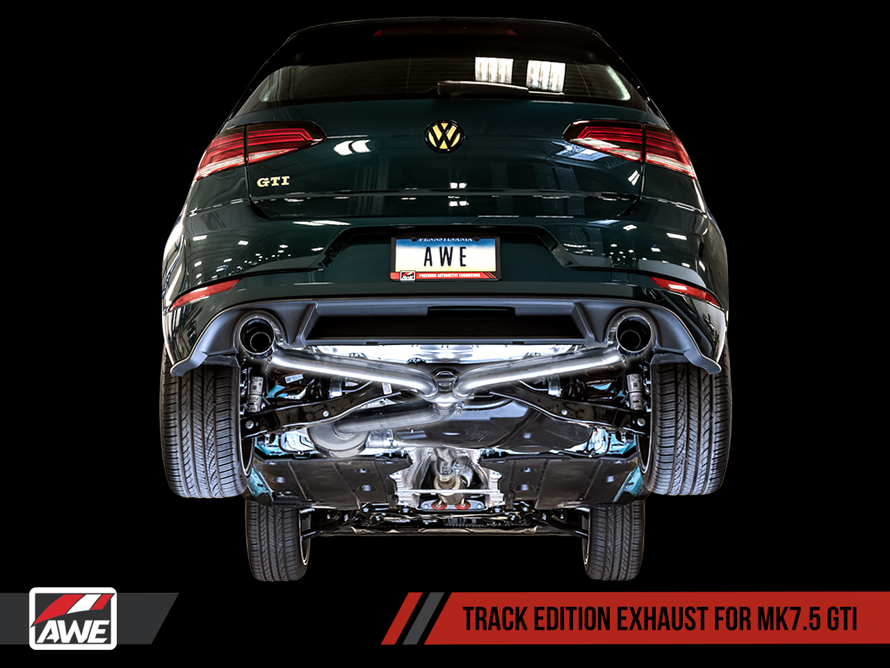 AWE Tuning Track Edition Exhaust w/Chrome Silver Tips 102mm - 2015-2019 Volkswagen MK7.5 GTI - STREETUNED
