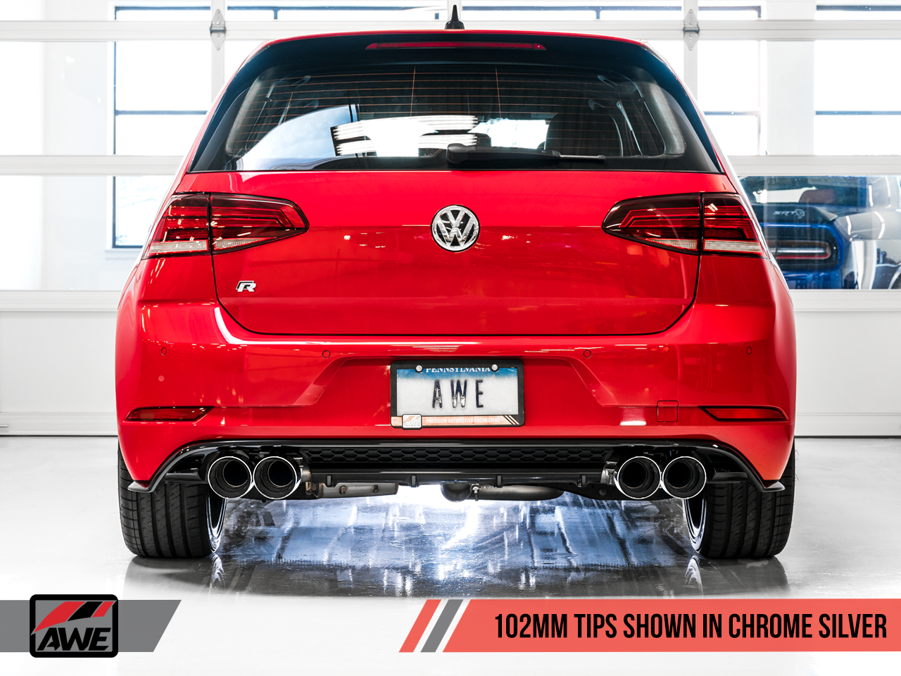 AWE Tuning Track Edition Exhaust w/Chrome Silver Tips 102mm - 2015-2019 Volkswagen MK7.5 Golf R - STREETUNED